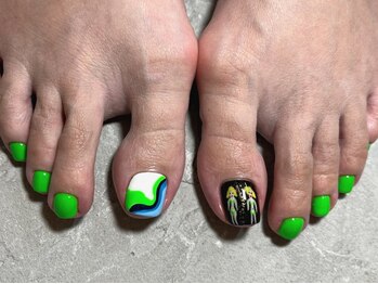 サニーサイドアップ ネイル(Sunny SideUp nail)の写真/デザイン好き必見★フットネイルキャンペーン/定額コース/ワンカラー+2本アート等豊富なクーポンをご用意！