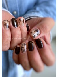 ブラウン鼈甲ニュアンスアート