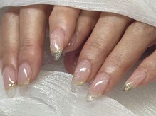 ウィスタリアフィールドネイル MONAD店(WISTARIA FIELD)/クリアフレンチ ミラーアート