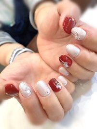 定額/白/冬ネイル/ワンカラー