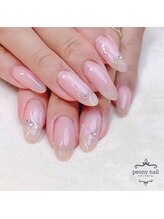ピオニーネイル(peony nail)/大人上品シフォンフラワー