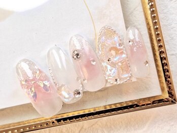 ドルチェネイル(Dolce.Nail)/【ワンホンコース】Auroraリボン