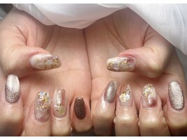 ニュアンスネイル　秋ネイル