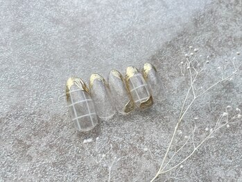 ネイルサロン イントゥ(into_)/ミラー　チェック　ニュアンス