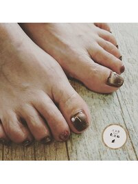 秋冬フットネイル