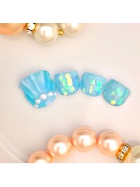 人魚の鱗☆フットネイル