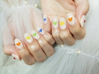 シュガーネイル(sugar nail)/ハートぷっくりネイル