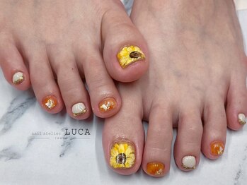 ネイルアトリエルカ(nail atelier LUCA)/M-354 大人可愛い向日葵ネイル