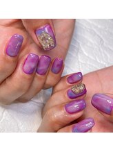 シュシュ(Chou chou)/春ピンクのもやっとネイル