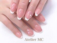 アトリエ エムシー 新富町(Atelier MC)/フレンチネイル＋追加ハート