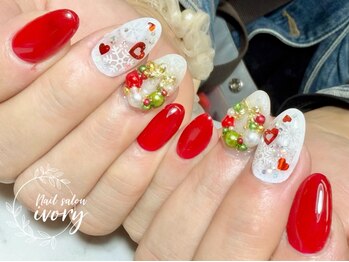アイボリー(ivory)/華やか！クリスマスネイル
