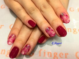 ボルドーマーブルネイル
