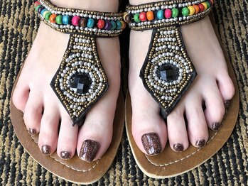 エムネイル(Ｍ)/キラキラフットネイル(^^)