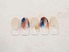 秋のオシャレ塗りかけネイル