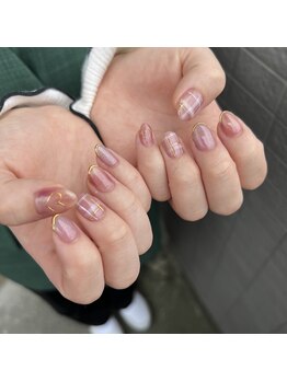 イロ(iro)/チェックネイル♪ミラーフレンチ