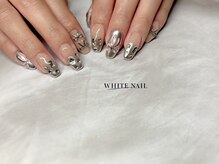 ホワイトネイル(WHITE NAIL)/ミラー/リボン/持ち込み/パラ