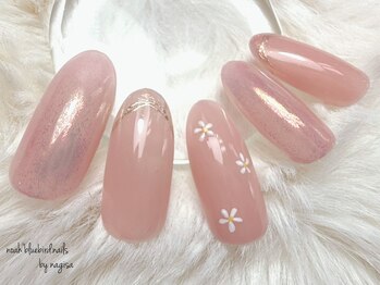 ノアブルーバードネイルズ(Noah' bluebird .nails)/ミラーフレンチ×フラワーアート