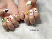 ホワイトネイル(WHITE NAIL)/手書き/持ち込み/パラジェル