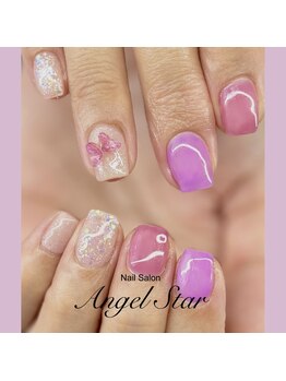 エンジェルスター(Angel Star)/大人可愛いバタフライネイル♪