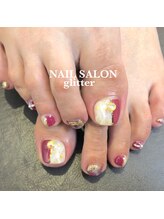 ネイルサロン グリッター(NAIL SALON glitter)/クリスマスフットネイル