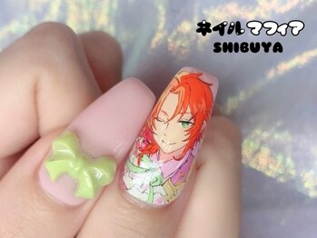 推しネイル/リボンネイル