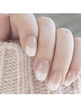 サロンド うるりら 秋田本店(salon de うるりら)/ラメホワイト×ヌードフレンチ