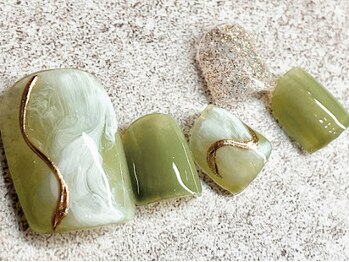 チェリーズネイル(Cherrys Nail)/グリーン ニュアンス ネイル