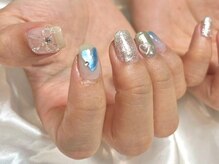 アイネイルズ 三宮店(I nails)/リボンハート夏ネイル ￥7710