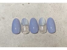 ネイルサロン エムズ(Nail Salon M's)/冬のキラキラ塗りかけネイル