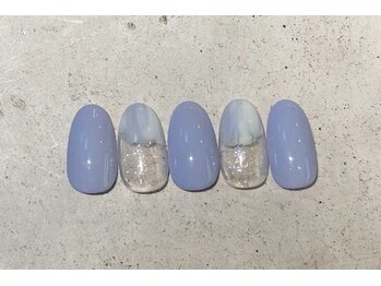 ネイルサロン エムズ(Nail Salon M's)/冬のキラキラ塗りかけネイル
