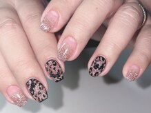 エマネイル プラス キハクヤ 瓢箪山店(EmaNail+KIHAKUYA)/アニマル柄×フラッシュ