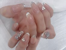 ヒュイズ ネイル(Hui‘s Nail)/キラキラガラスフレンチ