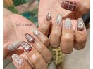 ～brown check nail～