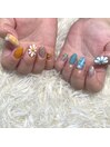 ぷっくりフラワーネイル