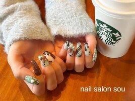 バレンタインネイル