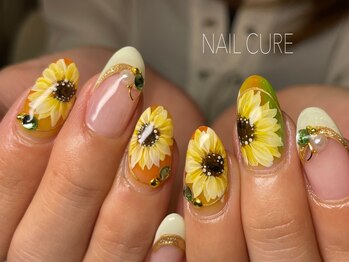 ネイル キュア NAIL CURE/夏はこれ♪ヒマワリネイル♪
