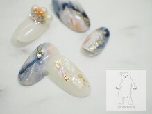 オトナネイル(otona nail)/パールビジュー付夏ネイル