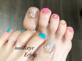 ピンク×ブルーキラキラフット！