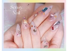 センシー ネイル スタジオ(Sensy Nail Studio)/ラメネイル+パーツ乗せ放題