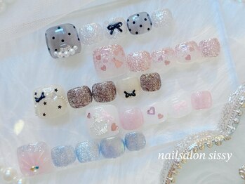 シシー 心斎橋店(sissy)の写真/フットバス付フット定額コース¥9,000～♪マグネット&フラッシュジェルも豊富にご用意☆