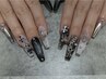 【ハードジェル長さ出し☆美フォルム】☆オフ込☆ワンカラー・ラメ ¥7700