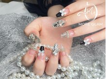 モアグラム 大宮東口店(More Glam)/千鳥格子フレンチ　クロムネイル
