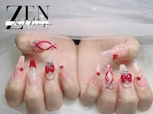 ゼン ネイル デザイン 池袋(ZEN NAIL DESIGN)/長さだしやり放題×つけ放題