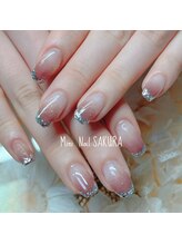 ミニ ネイル サクラ(Mini Nail SAKURA)/グラデーションキラキラフレンチ