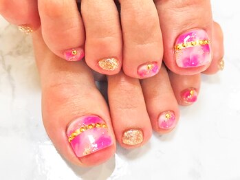 ライトウェーブ 長野駅前店/ふんわりピンクネーブルネイル