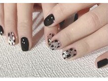 ネイルサロン ジェイ(Nail Salon J)/マグネット/黒/ヒョ柄ネイル