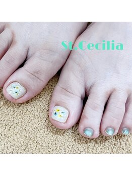ペタル デ セントセシリア(Petale de st.cecilia)/押し花デザイン・フットネイル