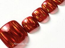 ヌーベルネイル(Nouvelle Nail)/レッド×フットネイル