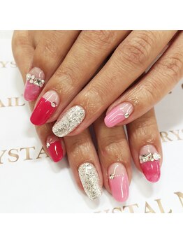 クリスタルネイル ゆめタウン博多店(CRYSTAL NAIL)/フレンチ大理石アートネイル