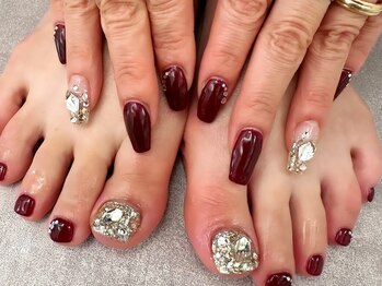 エムスラッシュ ネイル センター北店(M.SLASH)/ハンドフットお揃いネイル